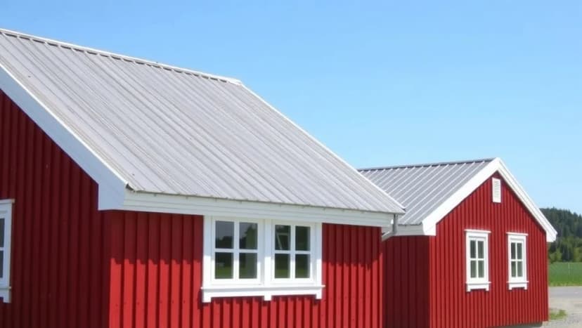 Rött hus med vita knutar så vackert det blir