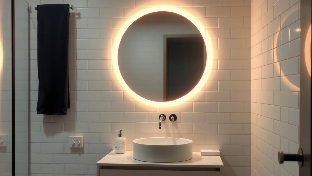 Rund spegel med belysning för ditt badrum