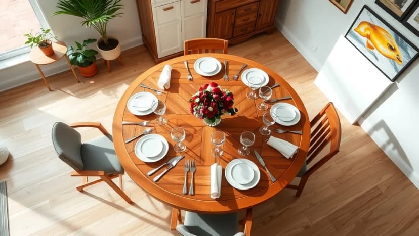 Runt matbord för 6 personer